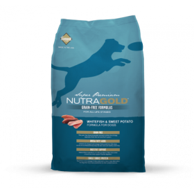 Nutra Gold Grain Free Whitefish & Sweet Potato |  Zobrazit větší NG Whitefish&Sweet Potato 2,25kg,  Zobrazit větší NG Whitefish&Sweet Potato 13,6kg, DVOJBALENÍ NG Whitefish & Sweet Potato 13,6kg