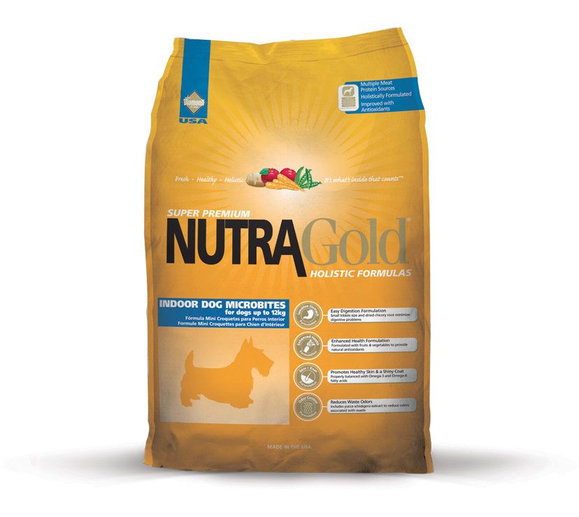 Nutra Gold Holistic Indoor Dog Microbite Diamond Petfood USA